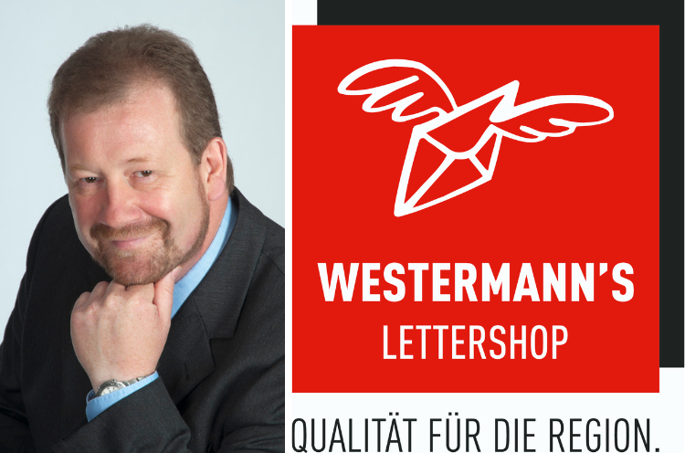 Portrait Karl-Heinz Kemmann und Logo Westermann's Lettershop
