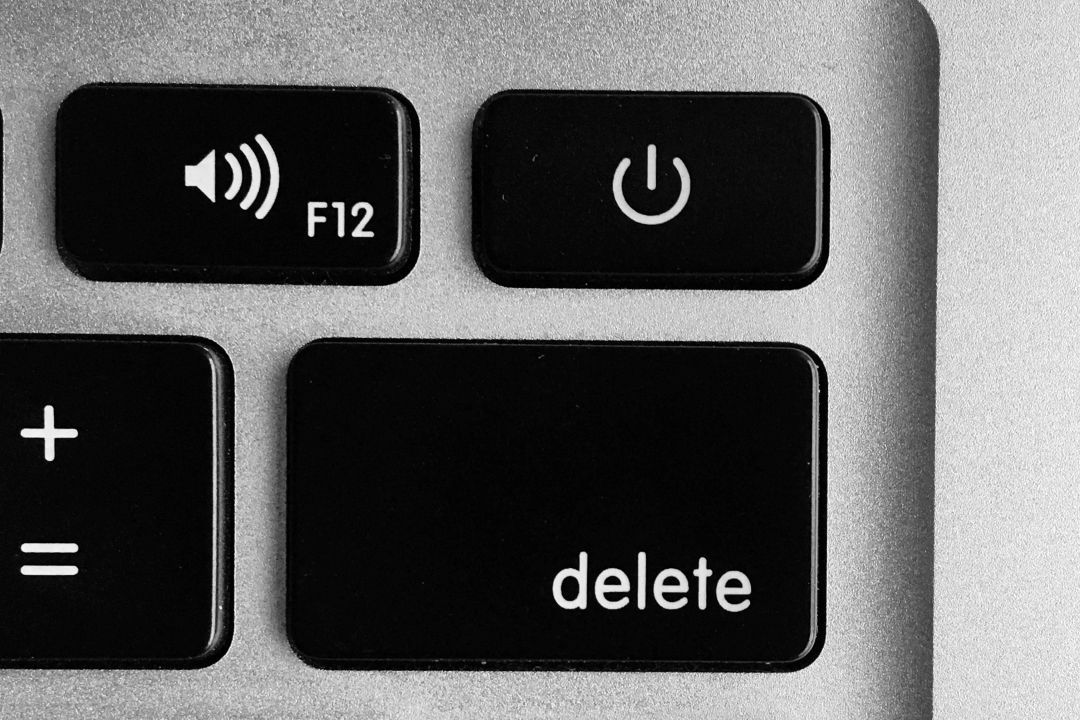 Closeups einer Tastatur mit delete-Button