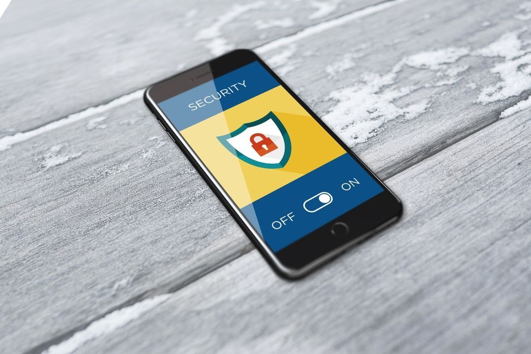 Smartphone, auf dem die Security angeschaltet ist