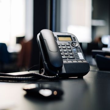 Schwarzes Tischtelefon